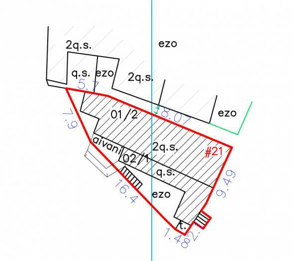 Land for sale, an area of ​​263 square meters, in the old city, Tbilisi, Gelatis street, house 21