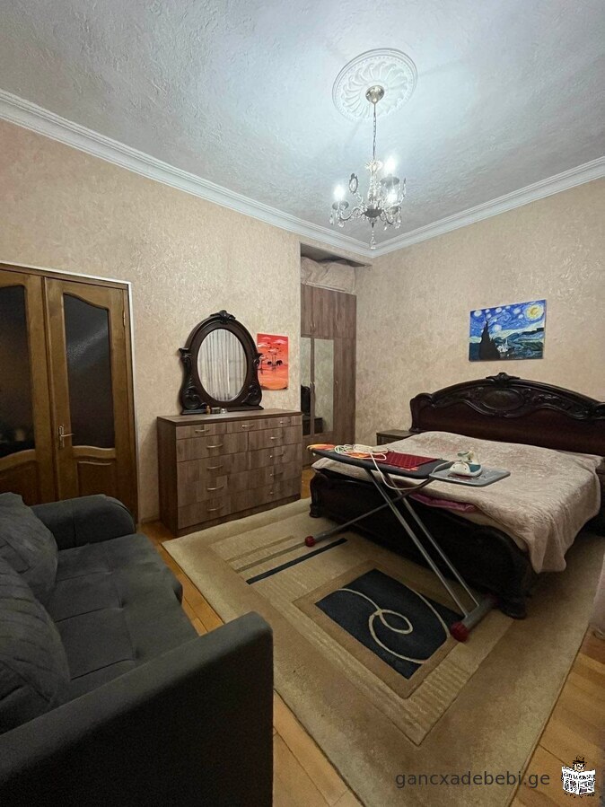 A comfortable 4-room apartment is for rent in the center of Chakvi